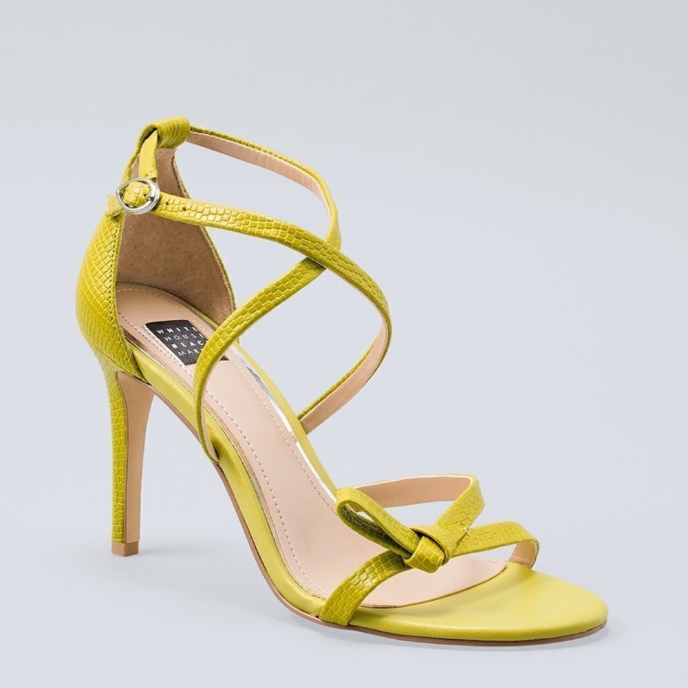 White House Black Market Leather Lizard Print Sandal Shoe Size 9.5